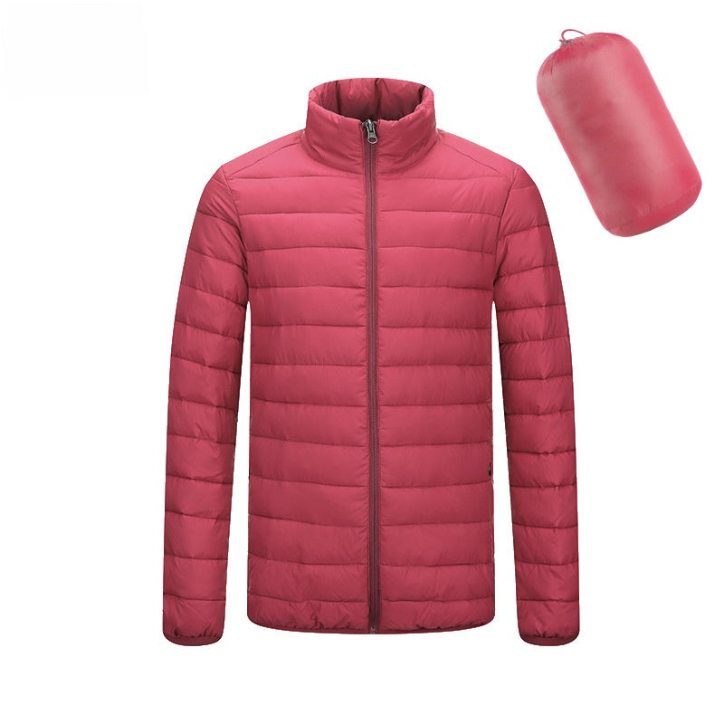 Chaqueta acolchada de algodón con cuello alto y capucha para hombre