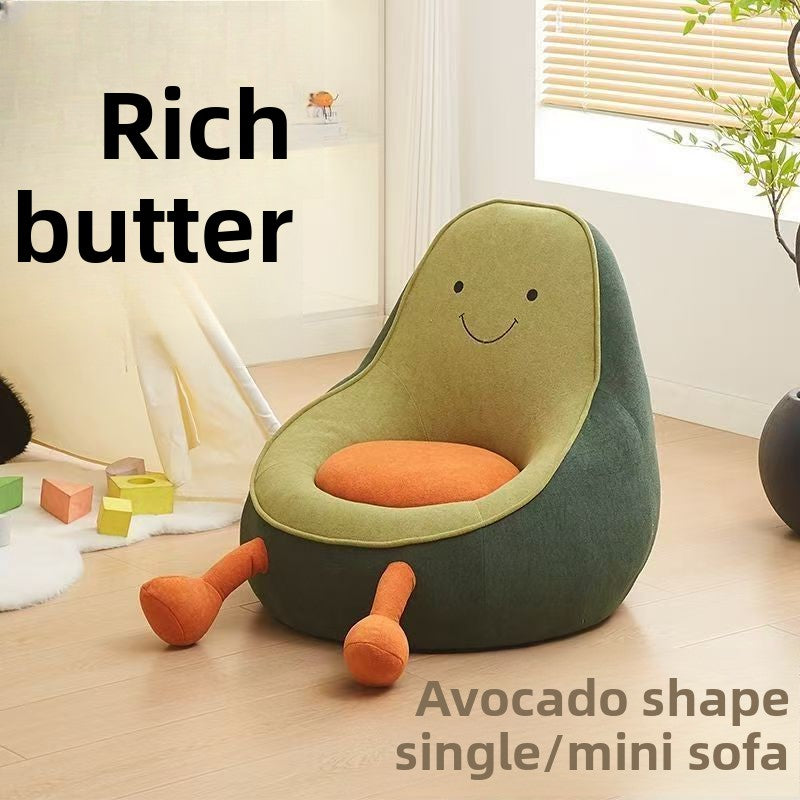 Silla de bolsa de frijoles de aguacate de felpa para niños