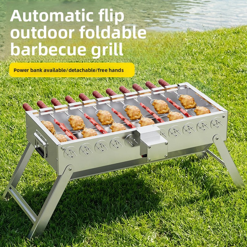 Parrilla giratoria automática portátil de acero inoxidable
