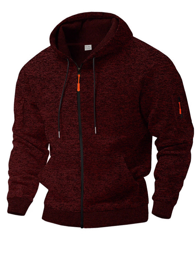 Ropa deportiva casual con capucha y cremallera para hombre