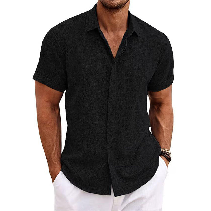 Camisa de manga corta de lino para hombre
