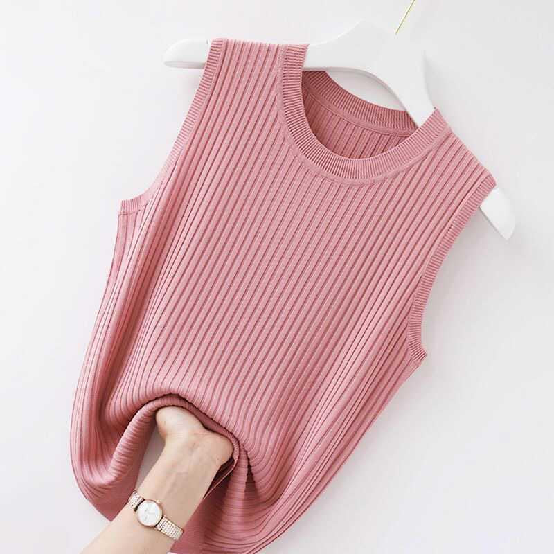 Round Neck Knitted Vest for Women