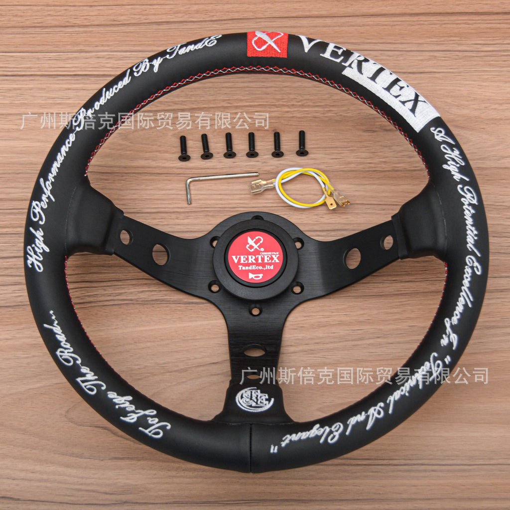 volante de cuero modificado de 320 mm