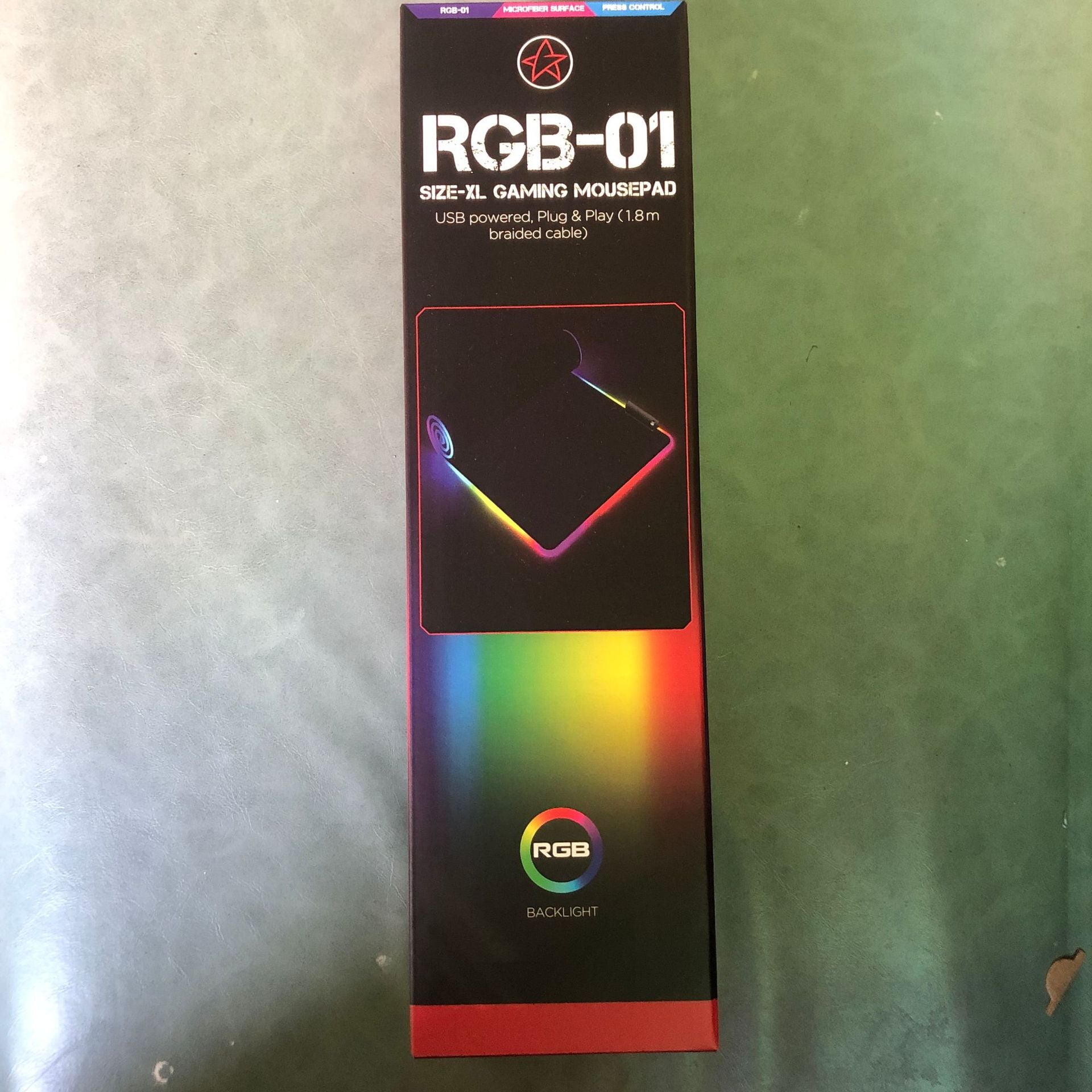 Alfombrilla de ratón para juegos iluminada por RGB con base antideslizante