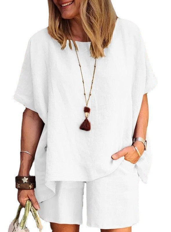 Conjunto de camisa y pantalones cortos casuales para mujer