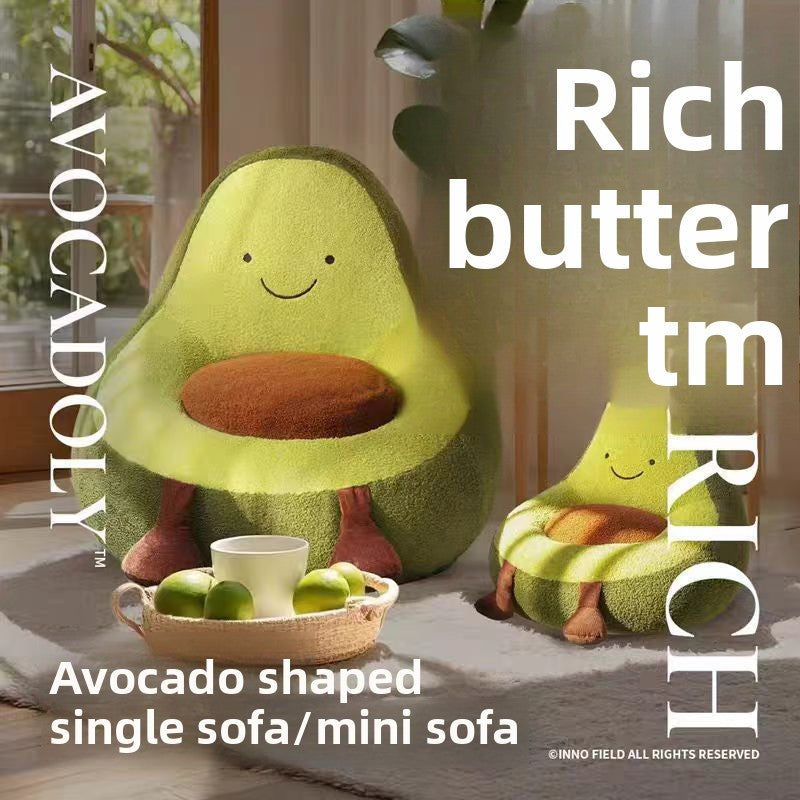 Silla de bolsa de frijoles de aguacate de felpa para niños