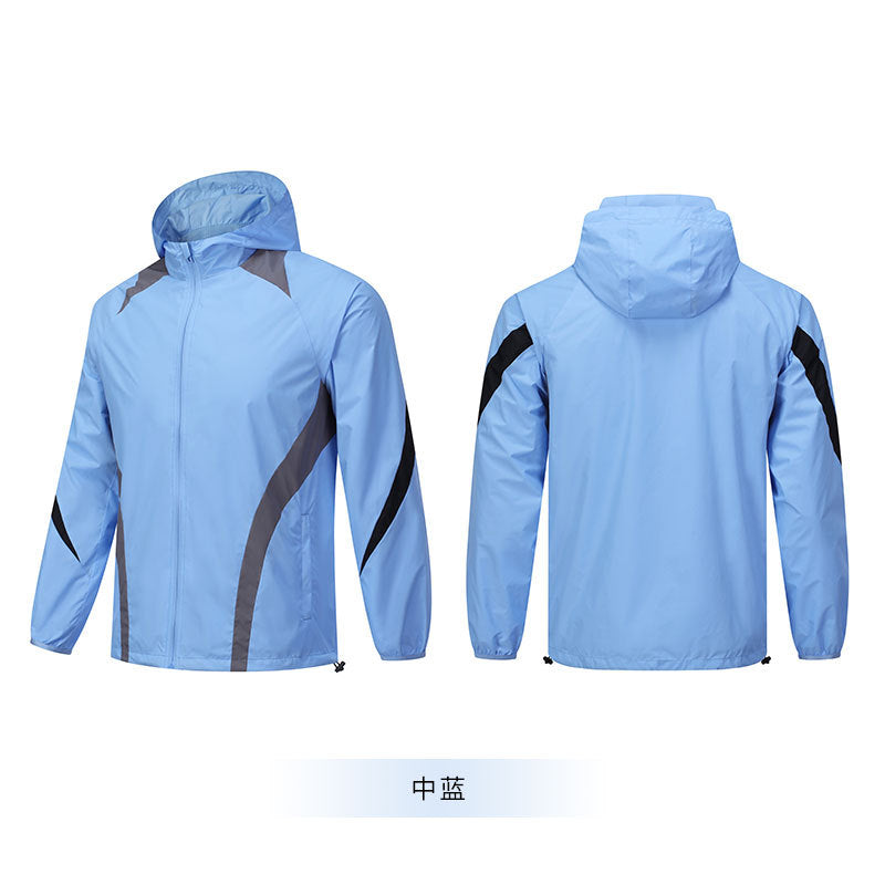 Chaqueta de lluvia con capucha a prueba de viento Entrenamiento deportivo para hombre