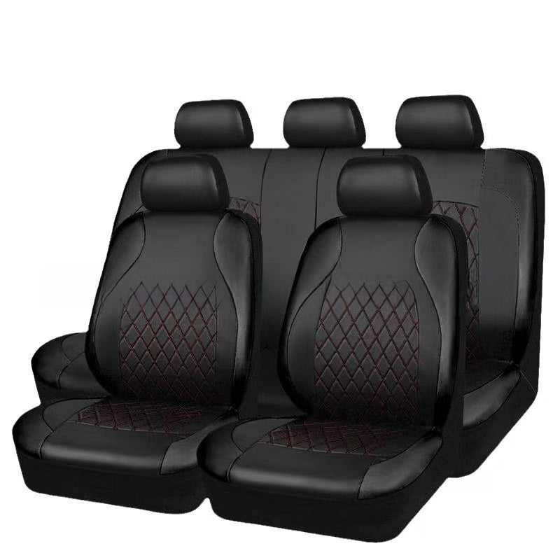 Funda de asiento de coche de cuero PU acolchado de diamante universal