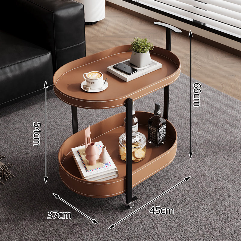 Mesa auxiliar de estilo italiano con ruedas y almacenamiento