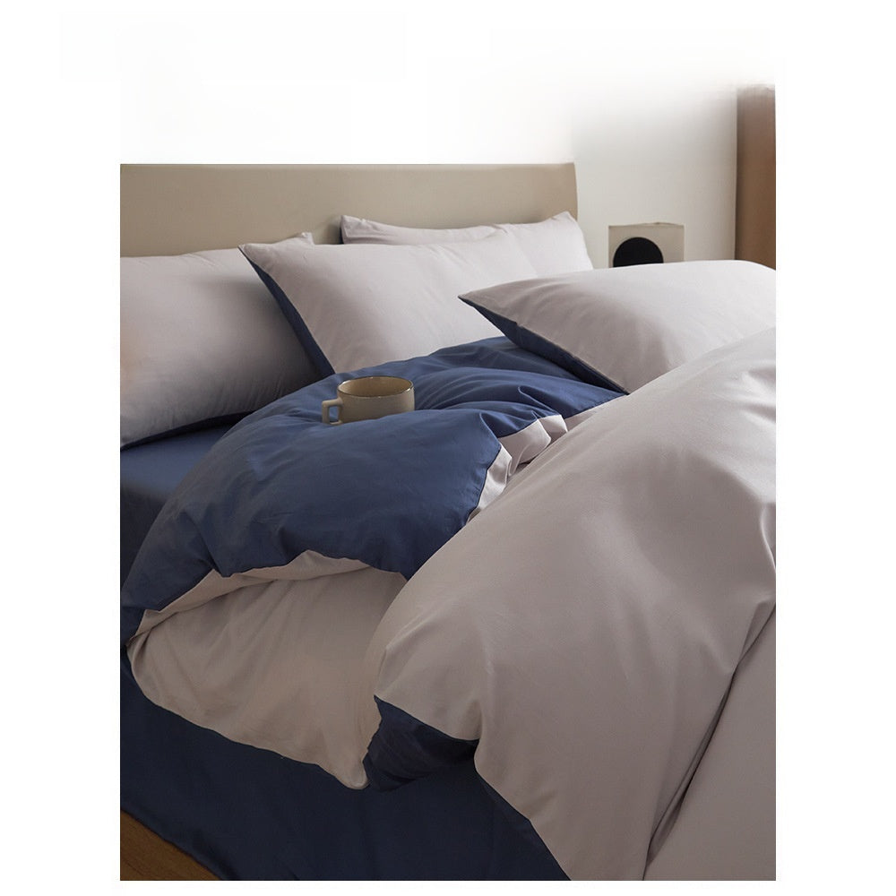 Juego de cama de algodón de cuatro piezas