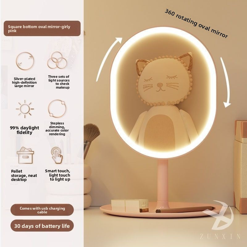 Espejo de maquillaje inteligente con luces LED