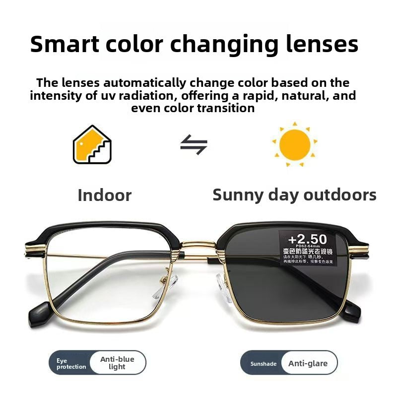 Gafas de presbicia contra la luz azul que cambian de color