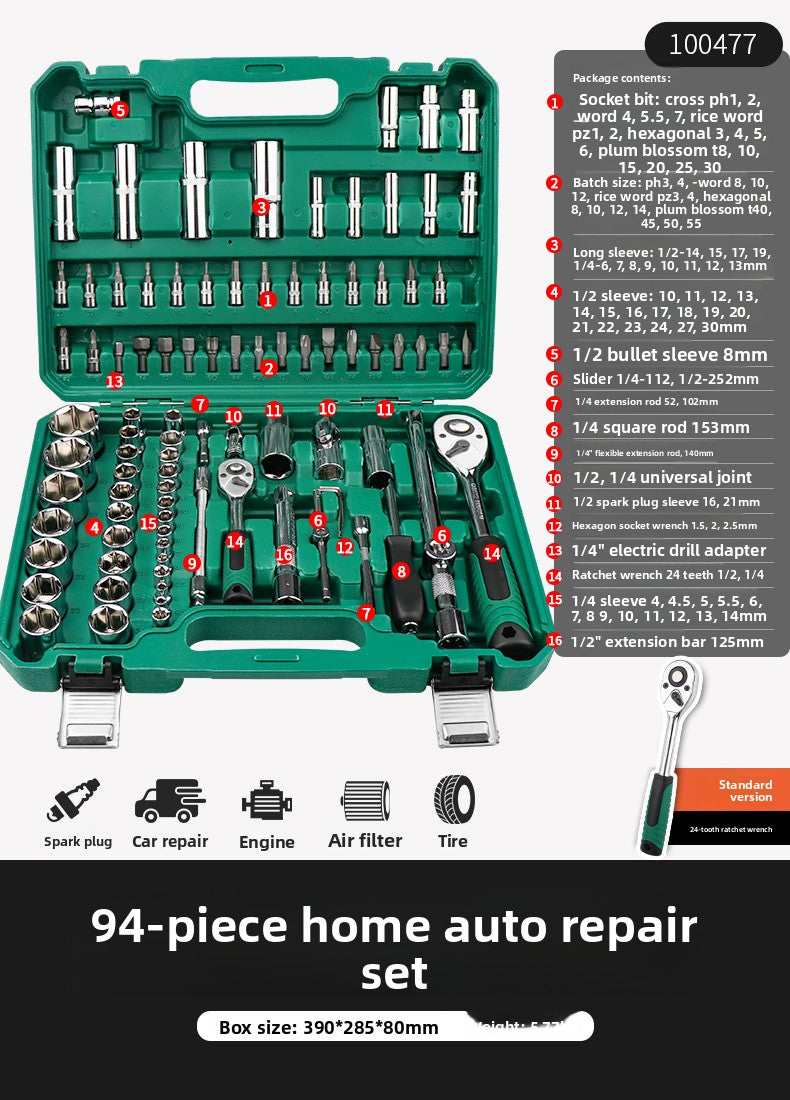 Juego de llave de trinquete Herramientas de reparación automotriz