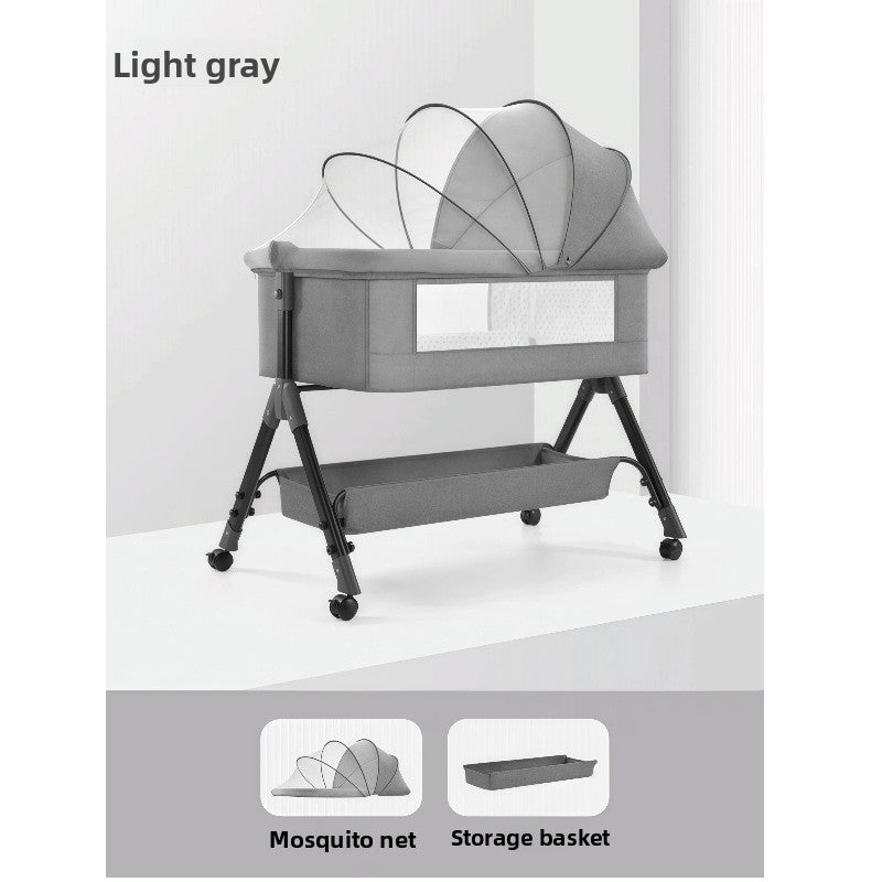 Cuna portátil de altura ajustable con mosquitera