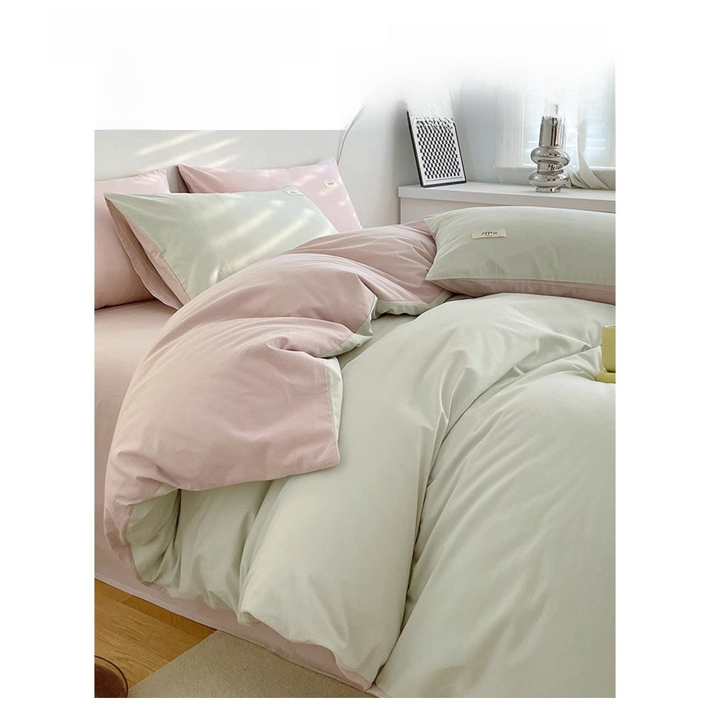 Juego de cama de algodón de cuatro piezas