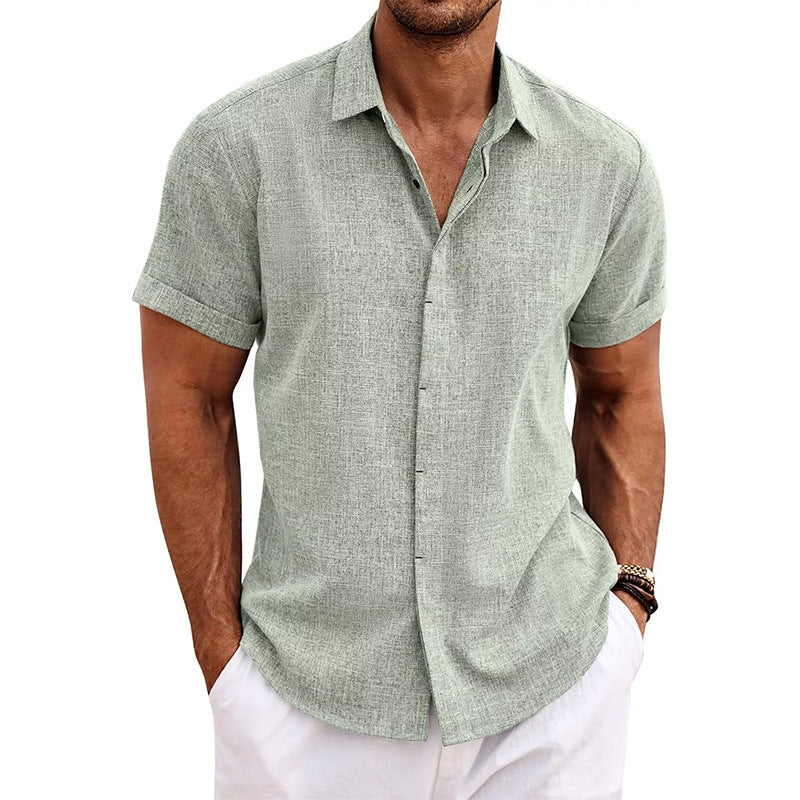 Camisa de manga corta de lino para hombre