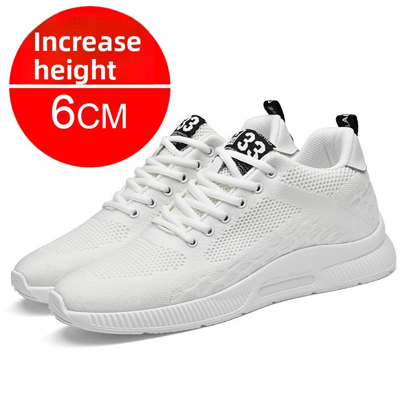 Zapatos deportivos casuales de malla transpirable que aumentan la altura