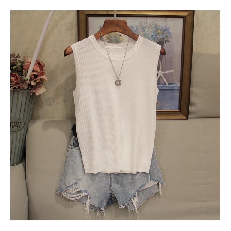 Round Neck Knitted Vest for Women