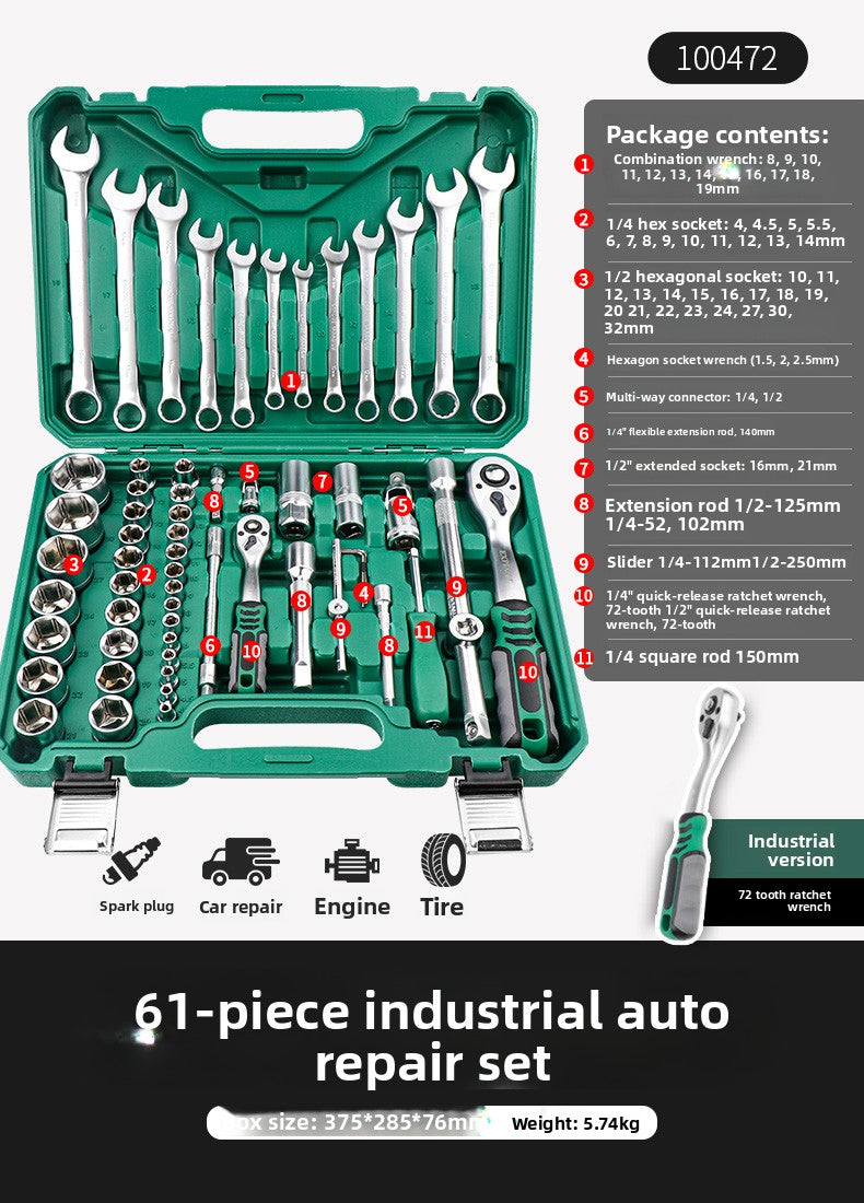 Juego de llave de trinquete Herramientas de reparación automotriz