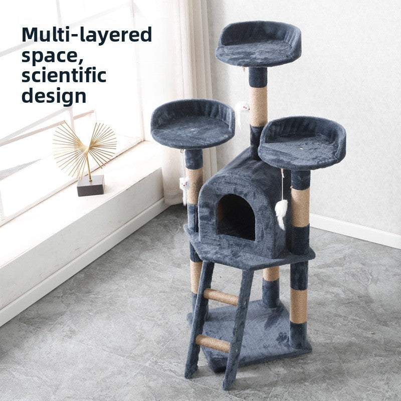 Torre de escalada multifuncional para gatos y cama para gatos