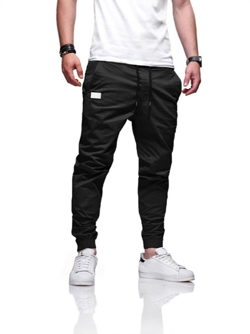 Mens Solid Color Casual Trousers