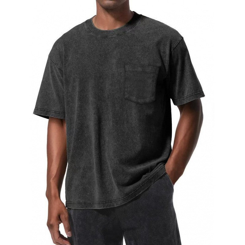 Camiseta de algodón de gran tamaño lavado vintage
