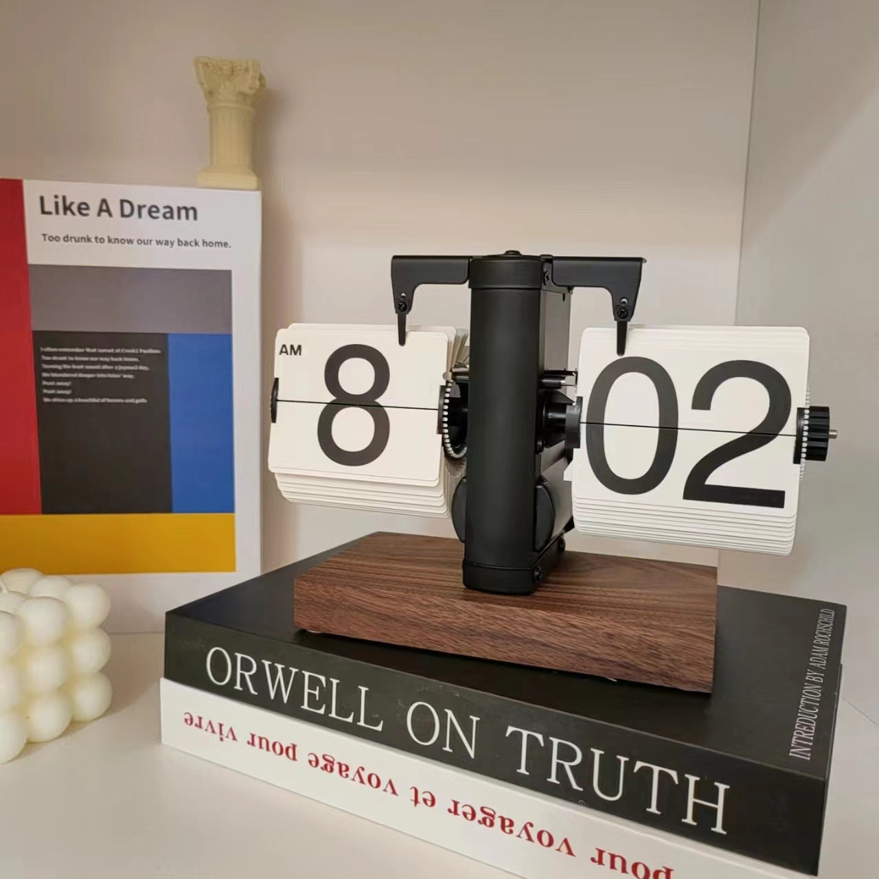 Reloj de escritorio retro automático con movimiento de cuarzo