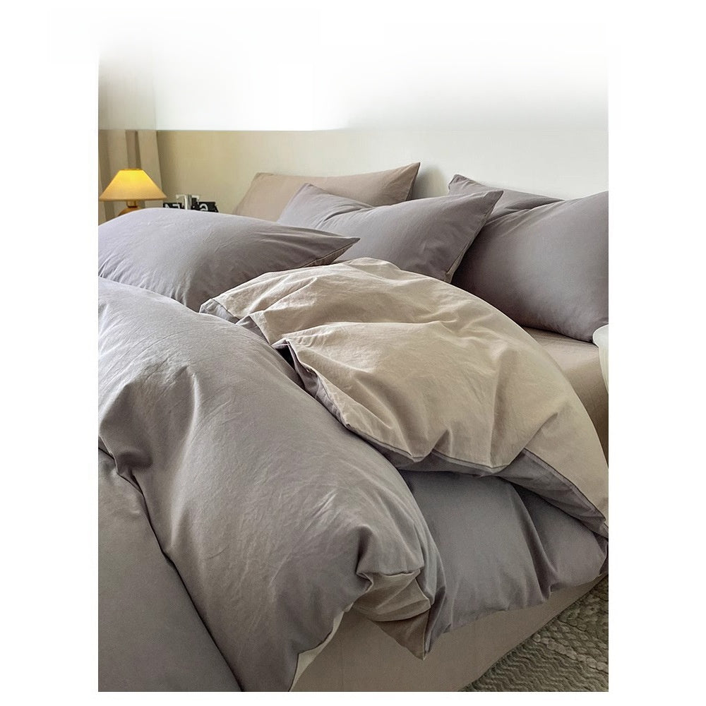 Juego de cama de algodón de cuatro piezas