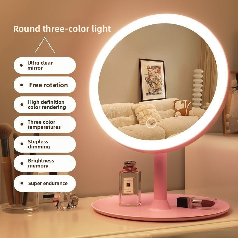 Espejo de maquillaje inteligente con luces LED