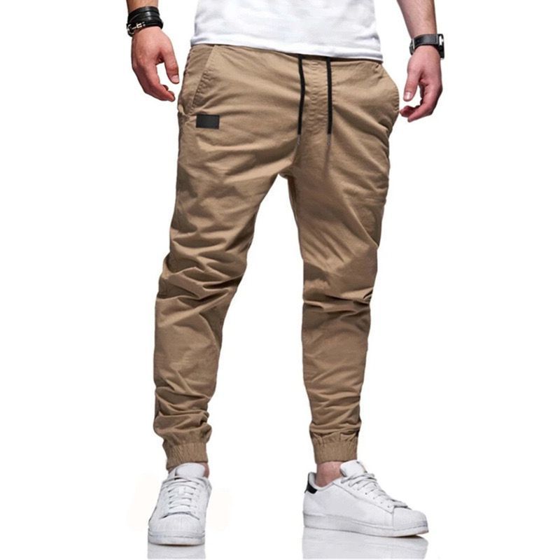 Mens Solid Color Casual Trousers