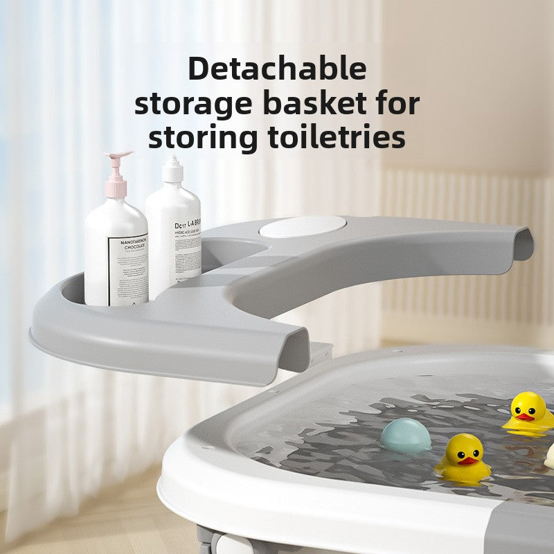 Bañera para bebés recién nacidos con sensor de temperatura y diseño plegable