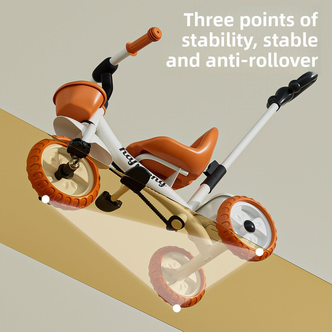 Triciclo ajustable para niños con asa de empuje