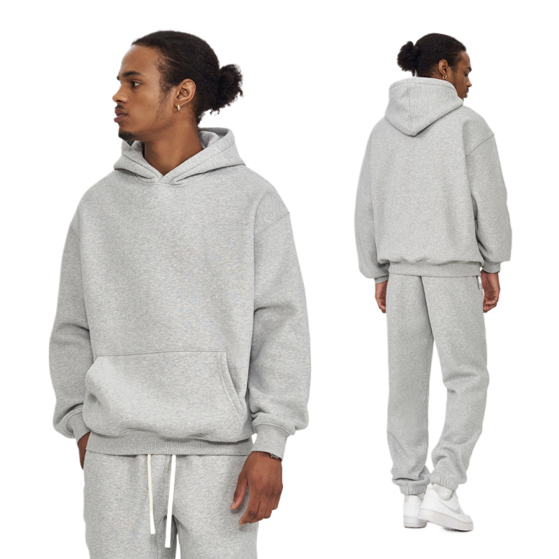 Sudadera con capucha de gran tamaño forrado de vellón para hombre