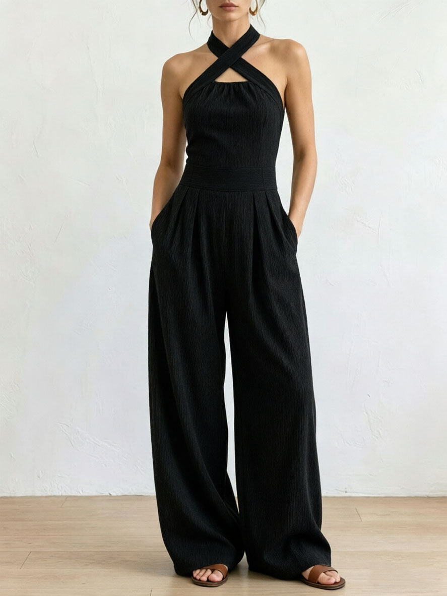 Mono sin mangas con cuello halter