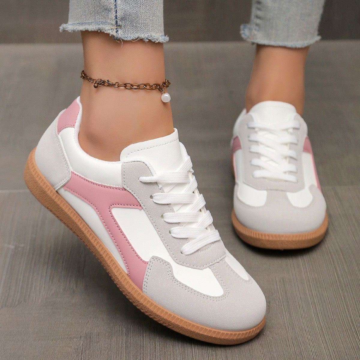 Zapatos deportivos planos retro para mujer