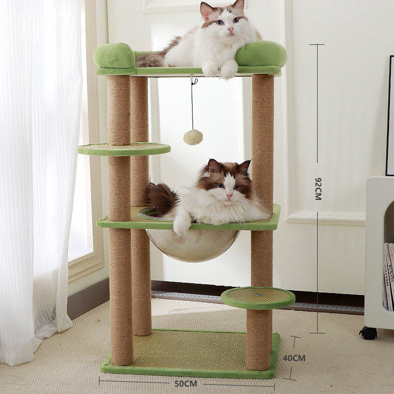 Cama de gato de doble capa y marco de escalada