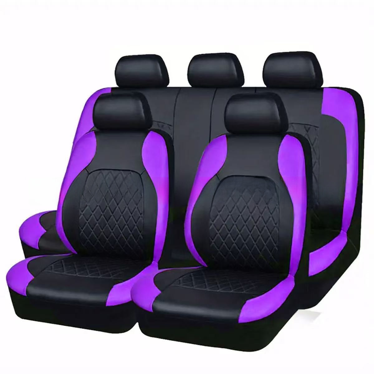Funda de asiento de coche de cuero PU acolchado de diamante universal