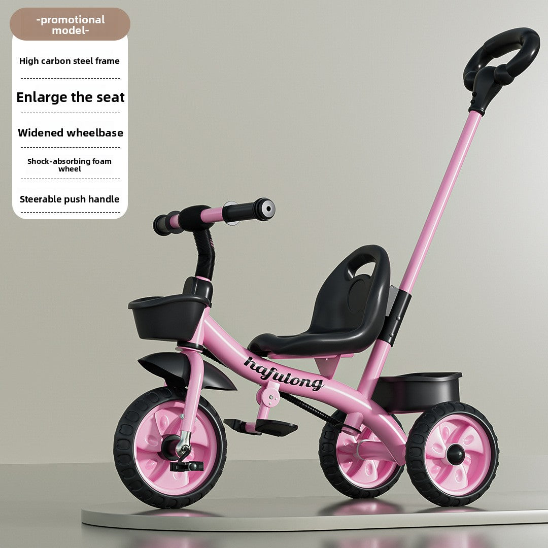 Triciclo ajustable para niños con asa de empuje