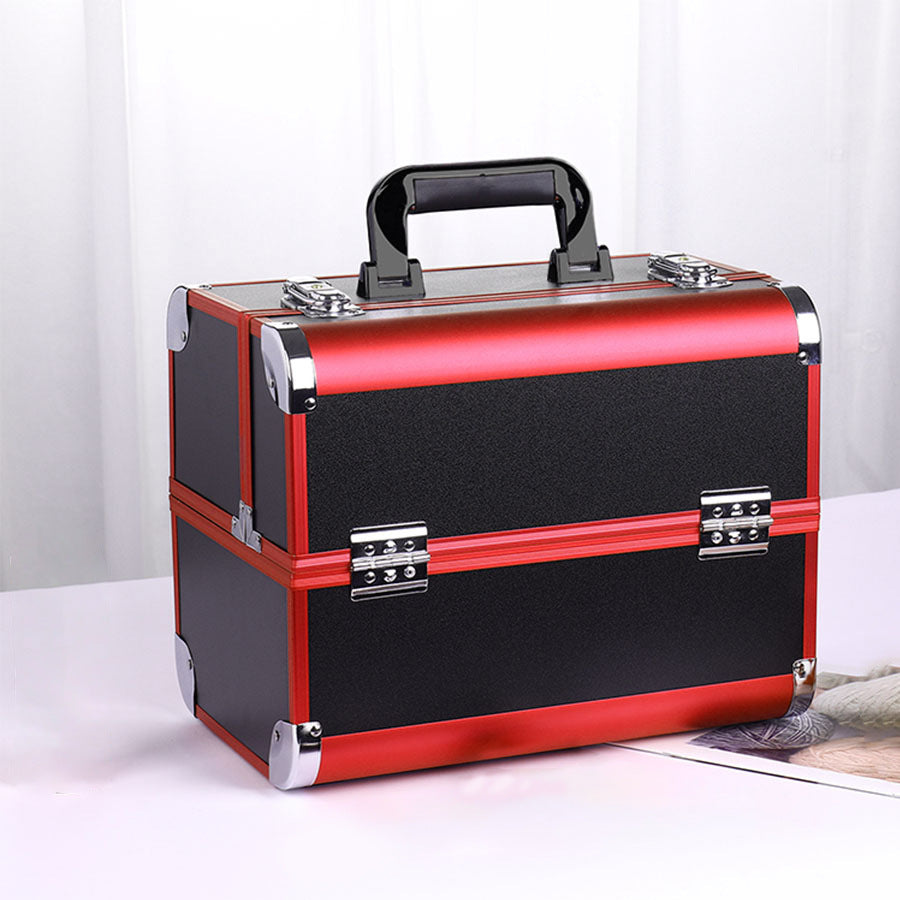 Caja de almacenamiento de maquillaje profesional de aleación de aluminio para herramientas de belleza