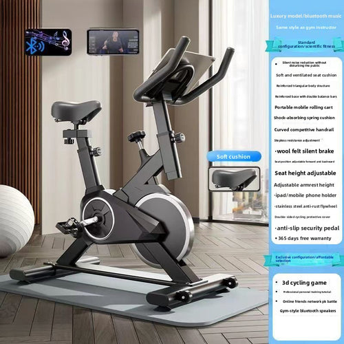 Bicicleta estática de ejercicio en casa con funciones inteligentes