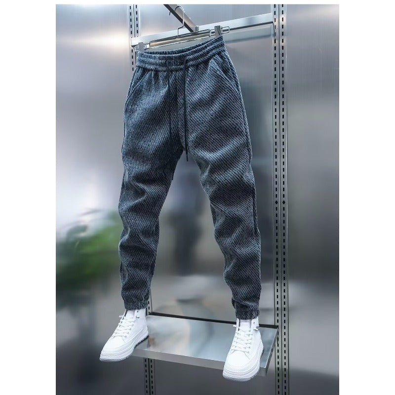 Pantalones casuales de corte holgado a rayas