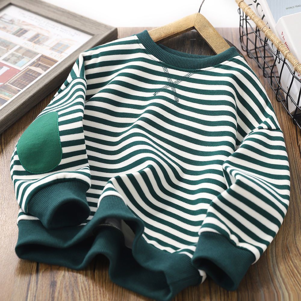 Sudadera de rayas para niños con forro polar y jersey