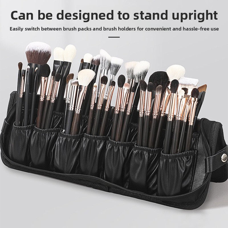 Bolsa de brochas de maquillaje plegable de gran capacidad