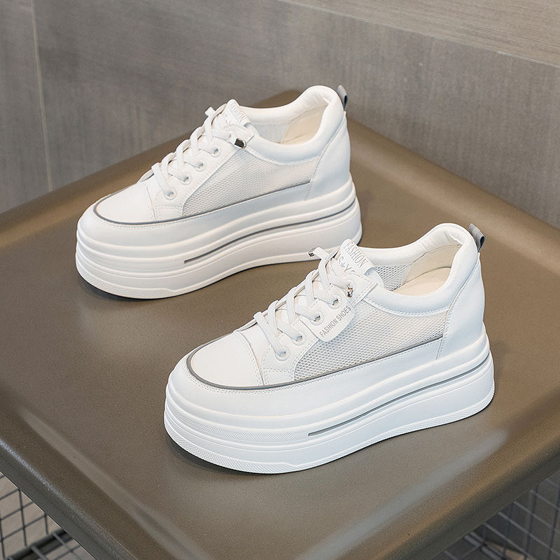 Zapatos casuales deportivos con aumento de altura para mujer