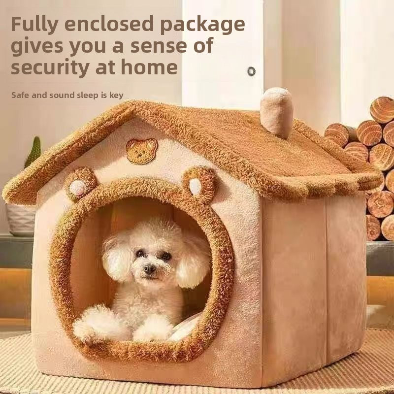 Casa de mascotas cálida cerrada