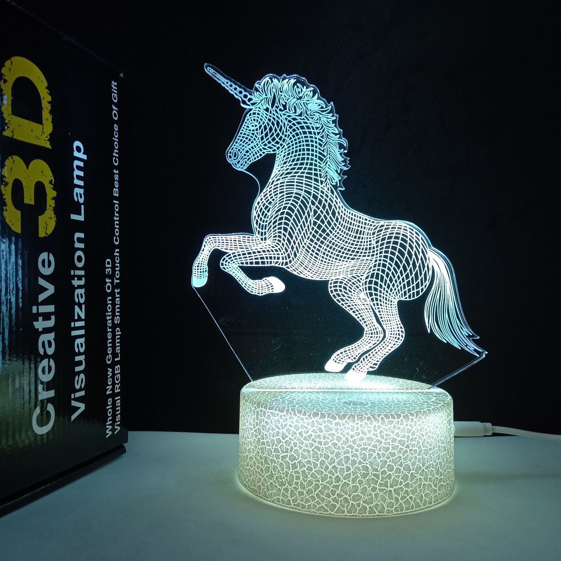 Luz nocturna 3D Horse USB que cambia de color Control remoto Lámpara decorativa para habitación de niños