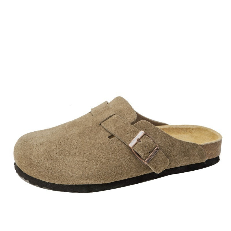 Zapatos sin cordones de cuero genuino para la cama de corcho