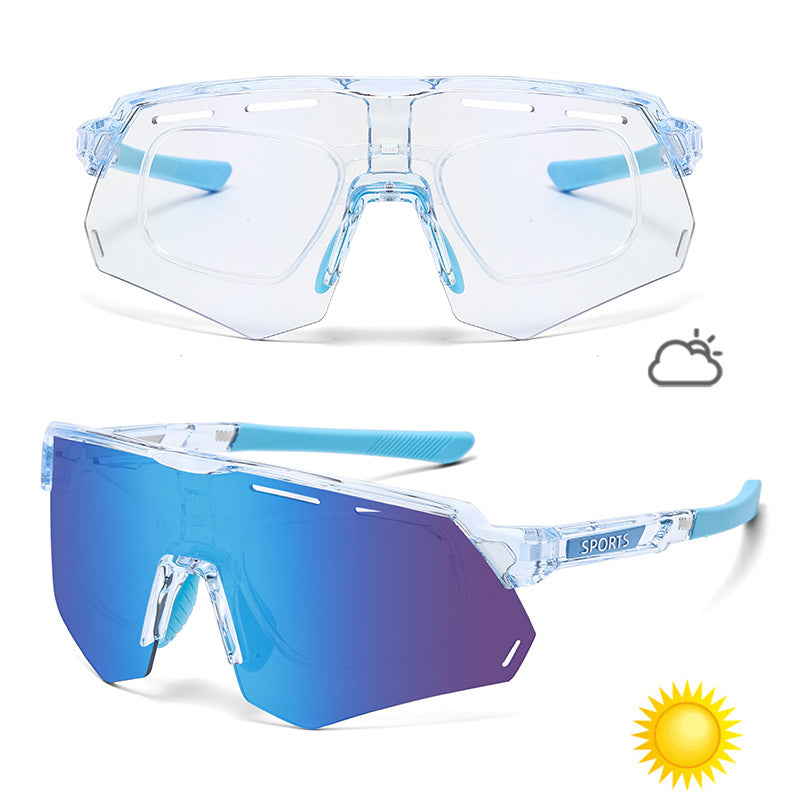 Gafas de sol deportivas que cambian de color para ciclismo y carrera