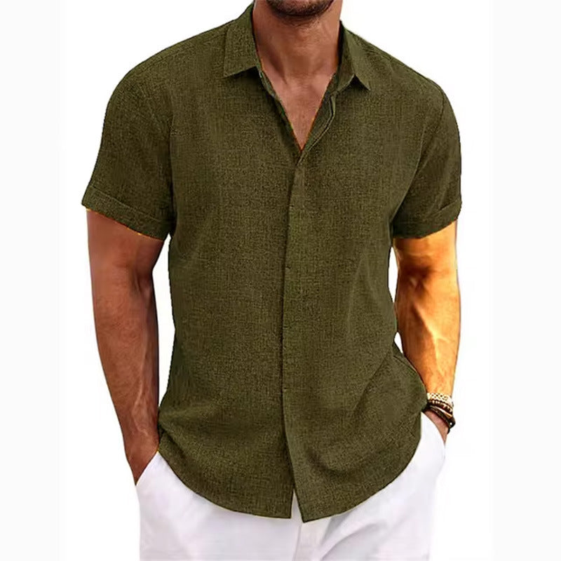 Camisa de manga corta de lino para hombre