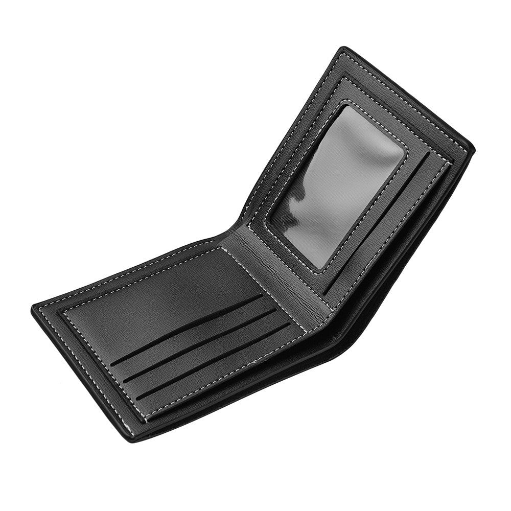 Cartera de cuero PU plegable para hombre